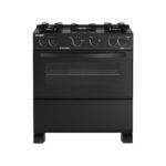 Fogão Esmaltec 5q Caribe Glass 5096 Automático Bivolt Preto